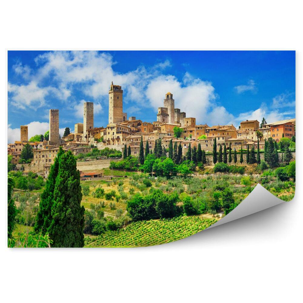 Samolepící fototapeta Panorama krásné San Gimignano, Toskánsko, Itálie