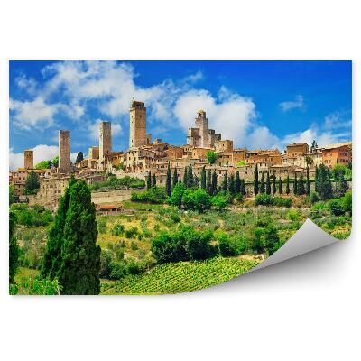 Samolepící fototapeta Panorama krásné San Gimignano, Toskánsko, Itálie