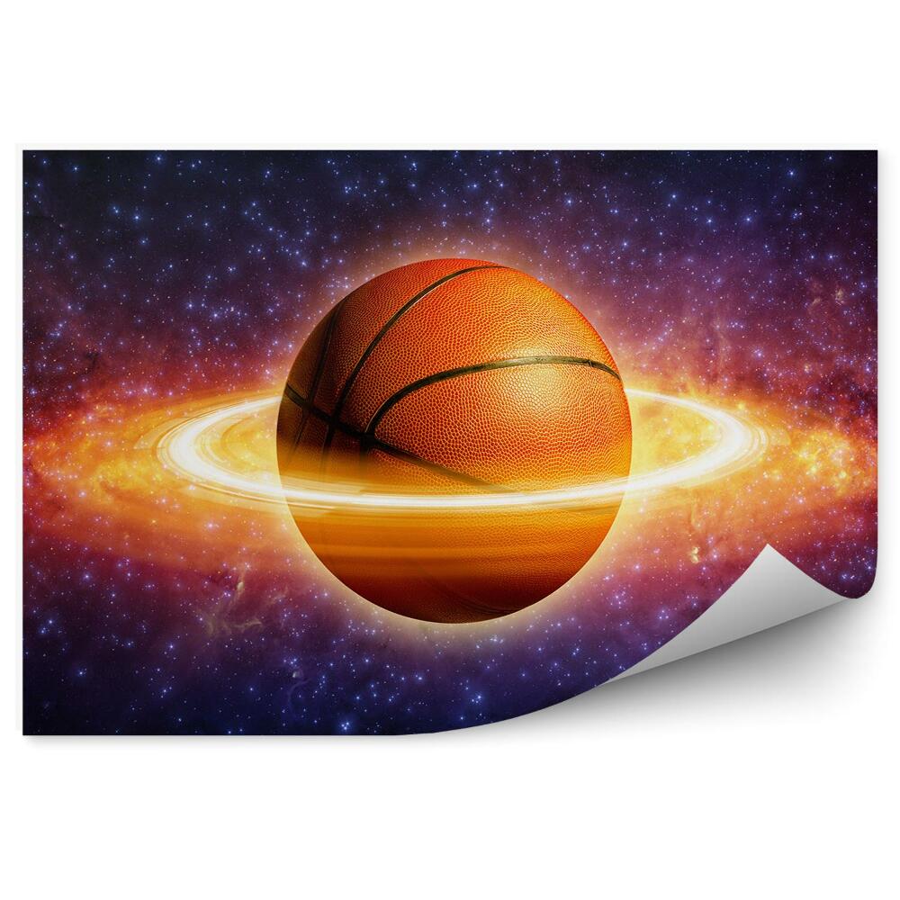 Samolepící fototapeta Basketbalový míč planeta nebe hvězdy galaxie