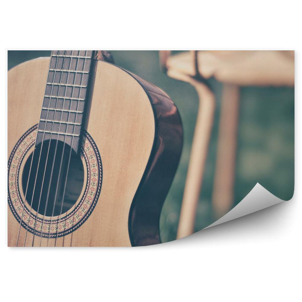 Samolepící fototapeta Španělská kytara s retro strunami