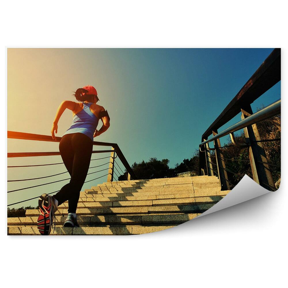 Fototapeta na zeď Běh po schodech sportovní fitness
