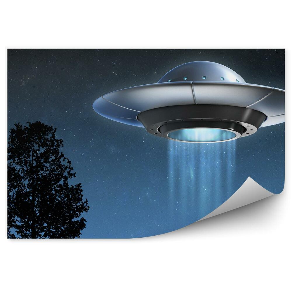 Fototapeta Nebe mraky UFO 3D kosmická loď slunce