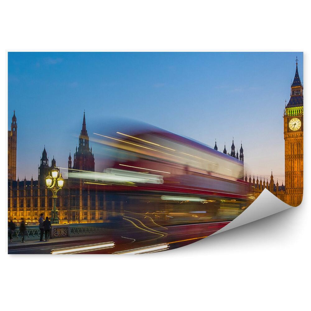 Fototapeta Auta autobusy semafory Big Ben Londýn