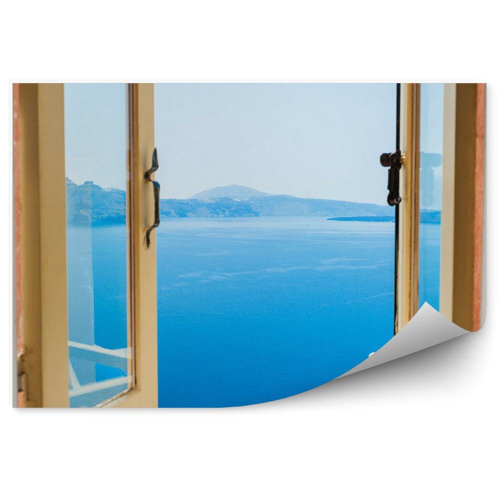 Samolepící fototapeta Otevřené okno s výhledem na moře ostrova