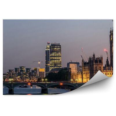 Fototapeta Big Ben most tamiza lodě mrakodrapy obloha