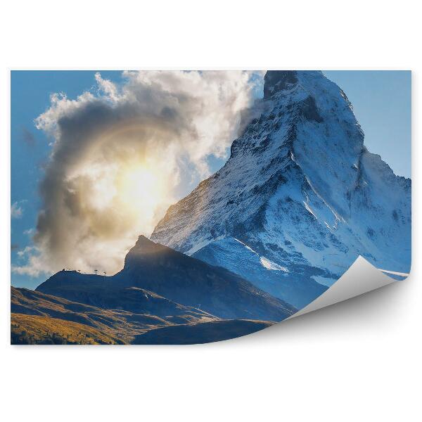 Fototapeta na zeď Matterhorn Peninské Alpy obloha mraky rostliny