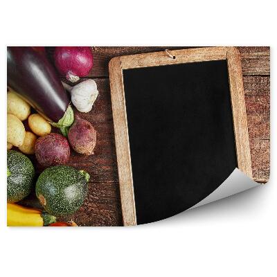 Fototapeta na zeď Kompozice čerstvé zeleniny dřevo