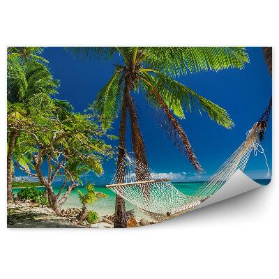 Samolepící fototapeta Prázdná houpací síť ve stínu palem