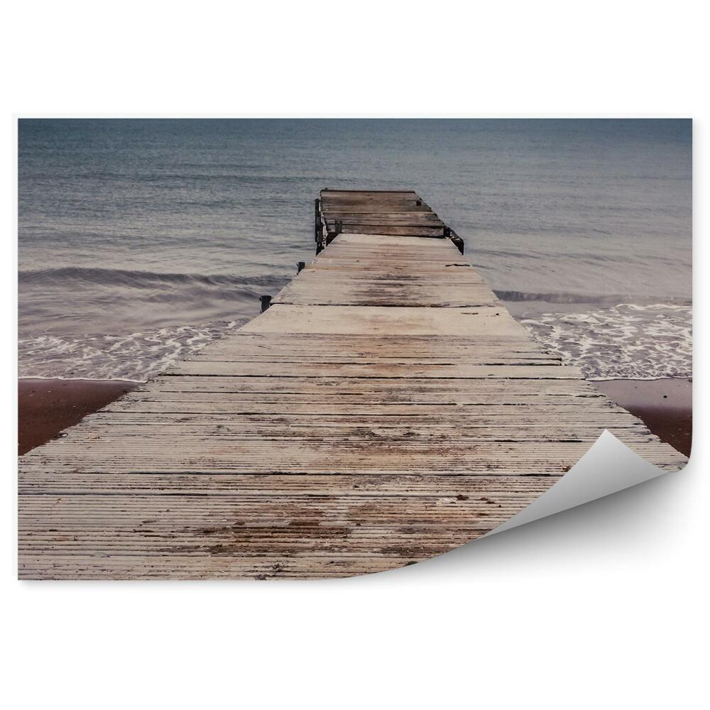 Samolepící fototapeta Molo lodě jachty pontony stromy rostliny pláž oceán moře