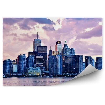 Fototapeta Pohled na městské budovy v růžovém světle