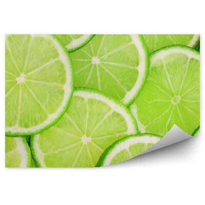 Fototapeta na zeď Zelené plátky limetky vzor rozptýleného ovoce