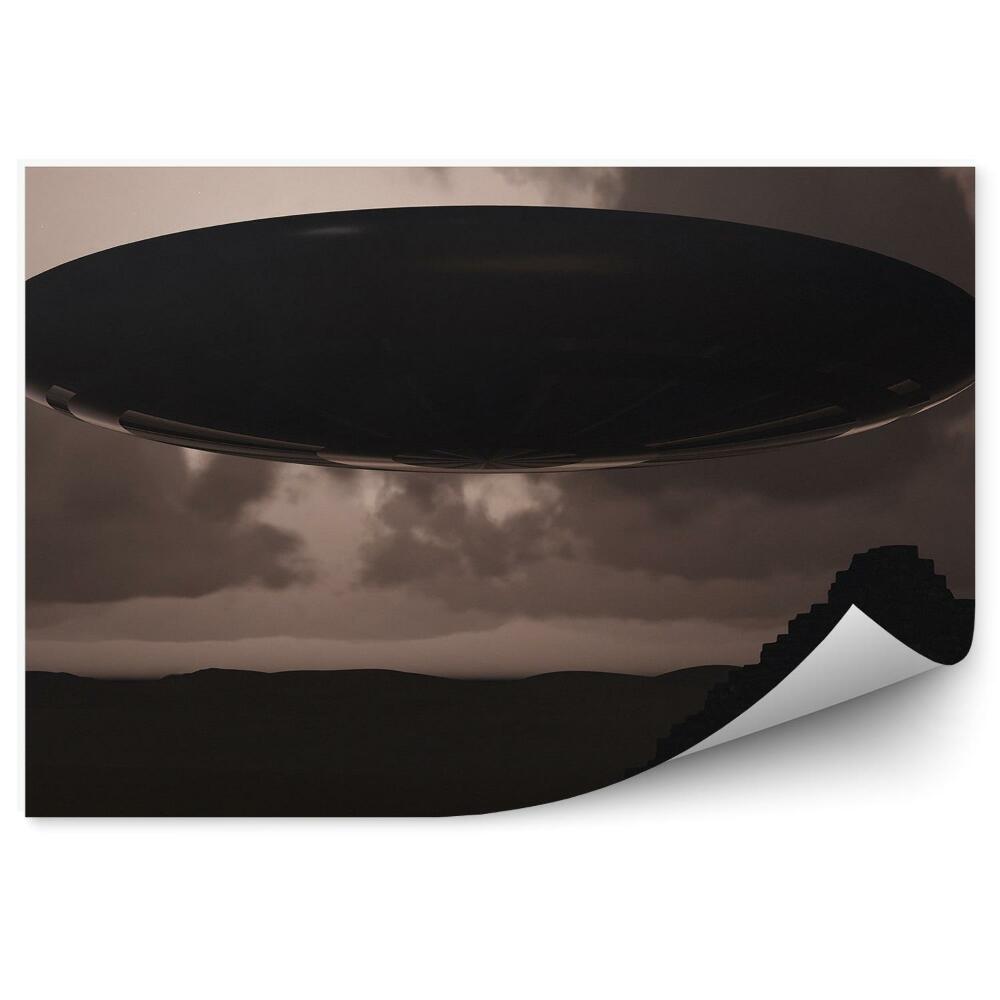 Fototapeta Ufo 3D nebe mraky pyramidy tma