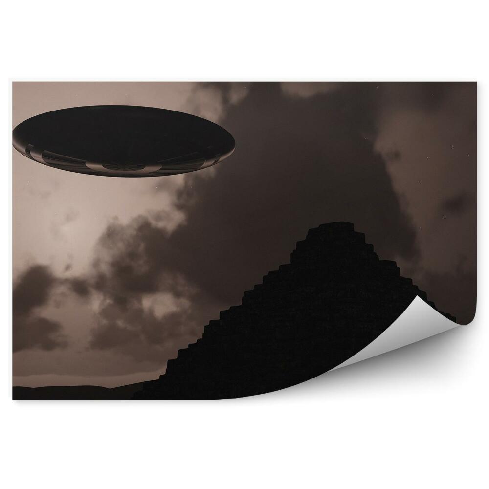 Fototapeta Ufo 3D nebe mraky světlo palmy hory mlha měsíc