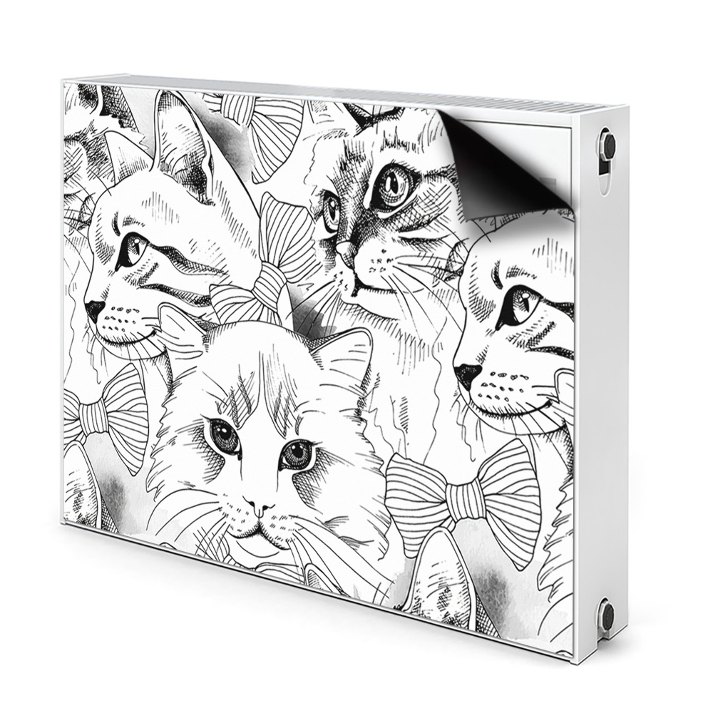 Dekorativní magnet na radiátor Skica koček