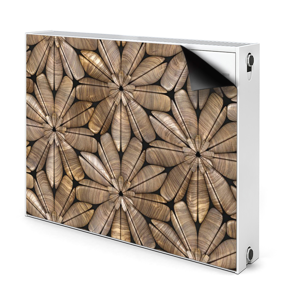 Dekorativní magnet na radiátor Květinový vzor ve dřevě