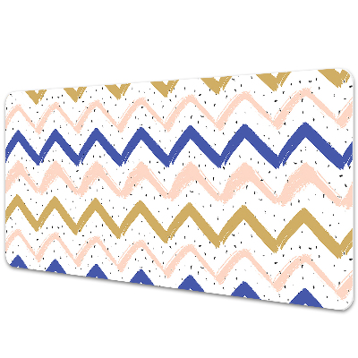 Transparentní podložka na stůl Malované geometrické klikatky