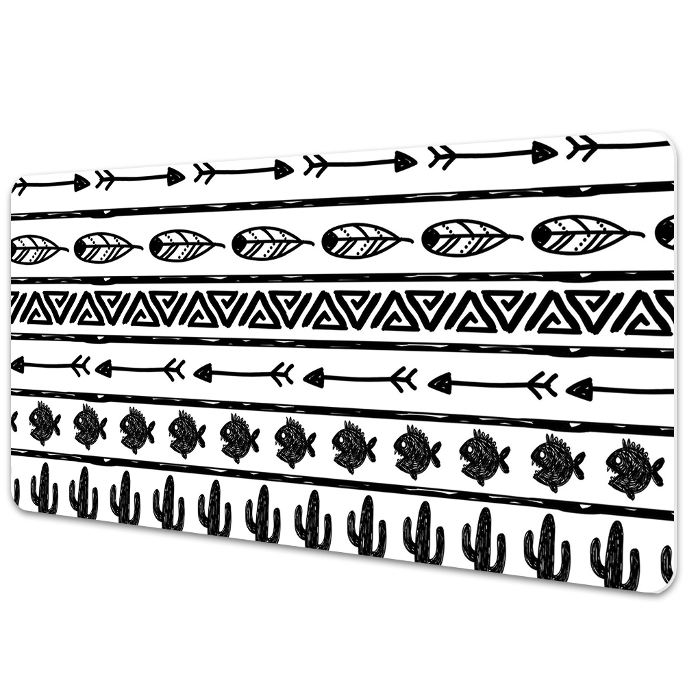 Pracovní podložka na stůl Černobílý geometrický boho vzor