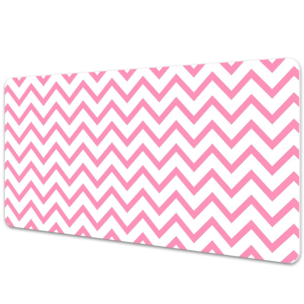 Transparentní podložka na stůl Růžové geometrické klikatky