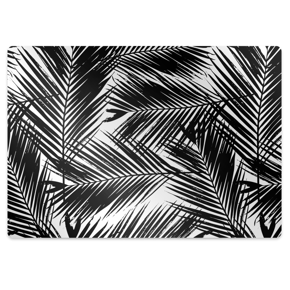 Podložka pod kancelářskou židli Černé palmové listy