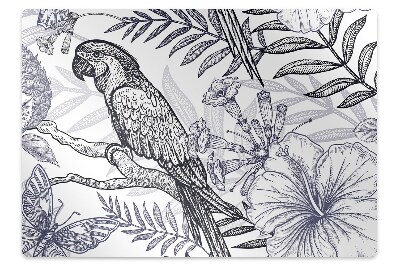 Podložka na ochranu podlahy Kresba papouška