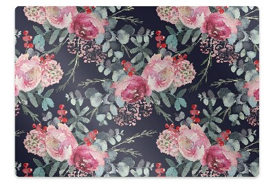 Podložka pod kancelářskou židli Květy a listy