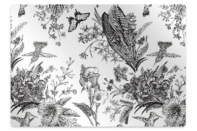 Koberec pod židli Zahrada v černé barvě