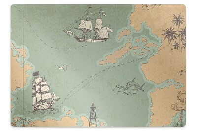 Ochranná podložka na podlahu Pirátská mapa