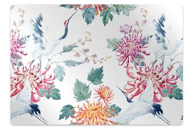 Ochranná podložka pod židli Květiny a volavky