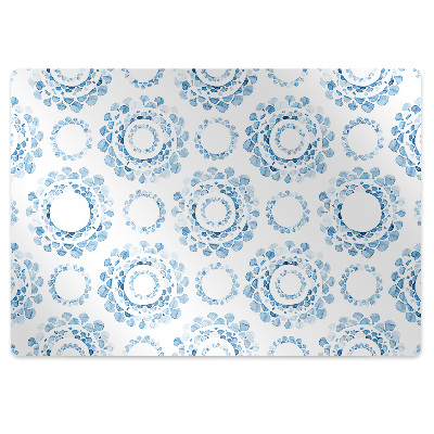 Ochranná podložka na podlahu Modrý kruhový vzor