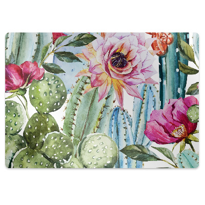 Koberec pod židli Barevné kaktusy