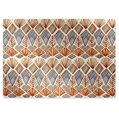 Ochranná podložka pod židli Lidový hnědý motiv