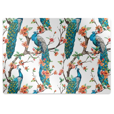 Podložka pod židli Barevný páv