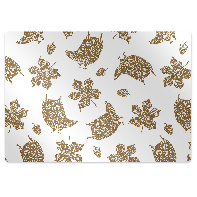Podložka pod křeslo Listy a sovy