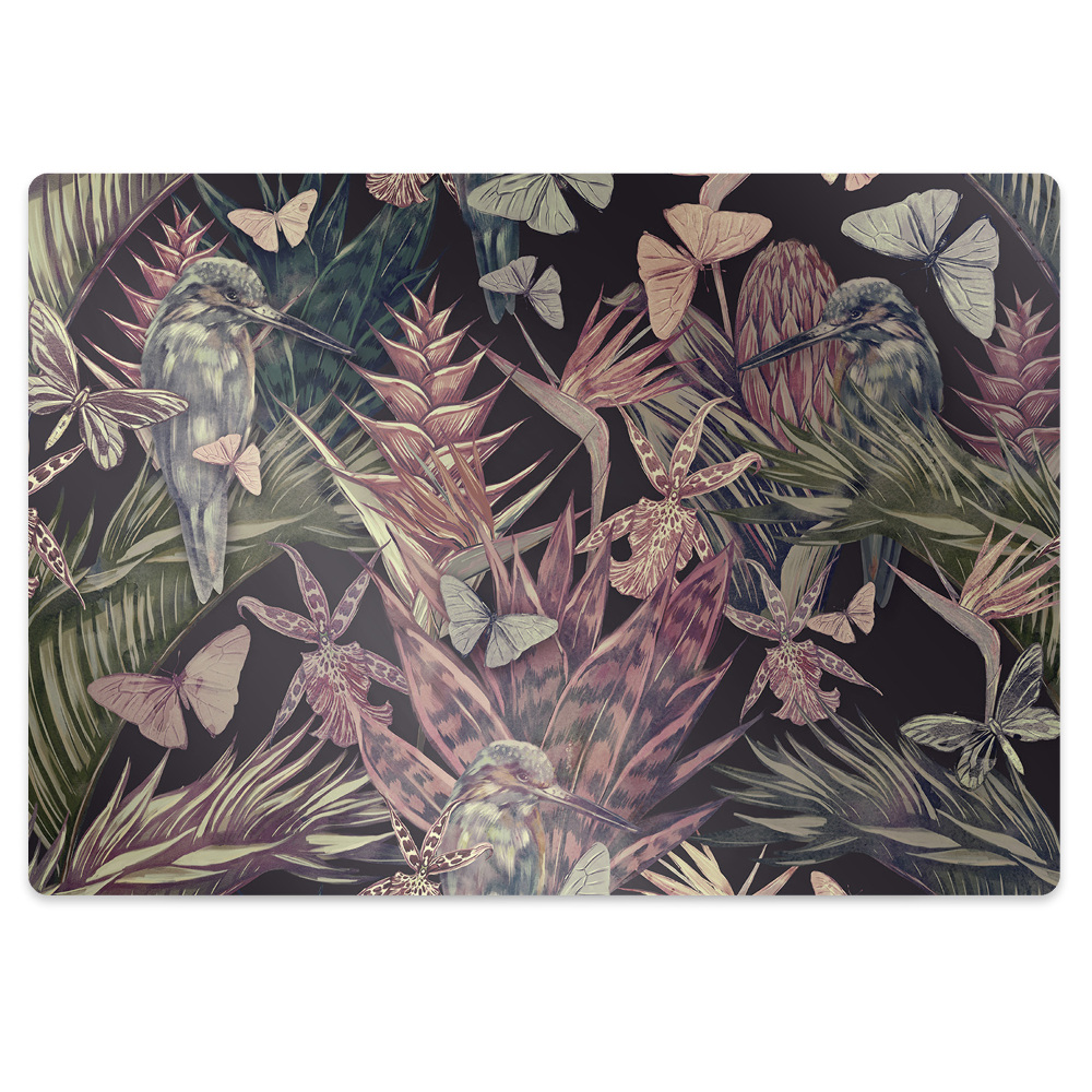 Podložka pod židli Vegetace na černém pozadí