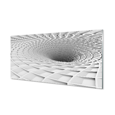 Skleněný obraz na stěnu Geometrický bílý trychtýř 3d