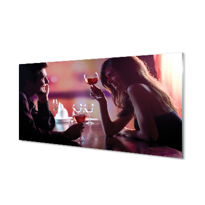 Obraz ze skla Pár u stolu se skleničkami