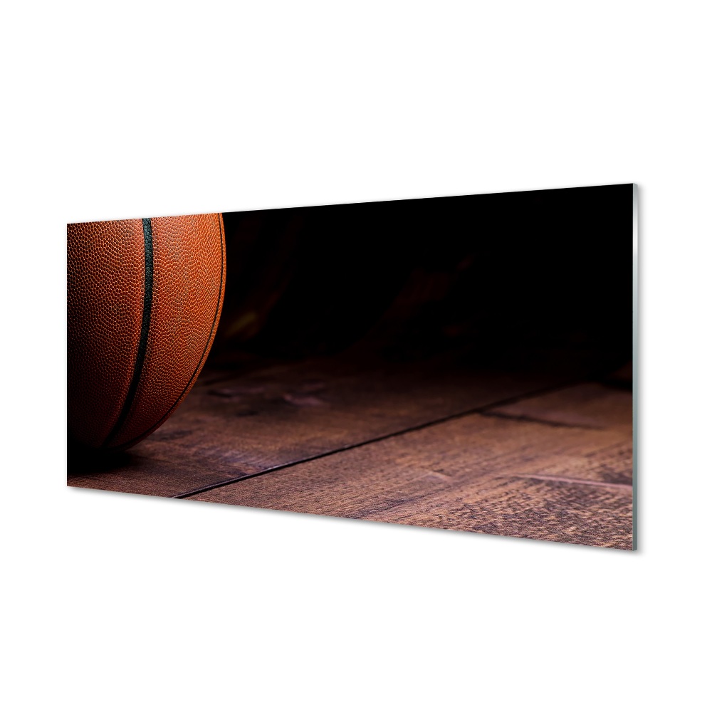 Skleněný obraz na zeď Basketbalový míč na podlaze