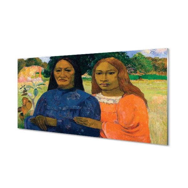 Skleněný obraz na stěnu Paul Gauguin - Dvě ženy