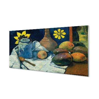 Obraz ze skla Paul Gauguin - Zátiší s konvicí čaje a ovocem