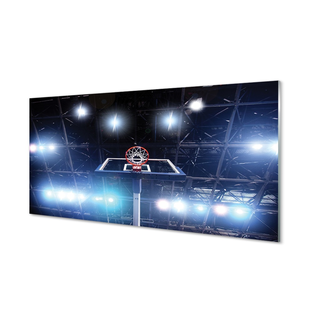 Skleněný obraz na stěnu Basketbalový koš světlo