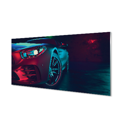 Obraz na skle Auto růžové a modré světla