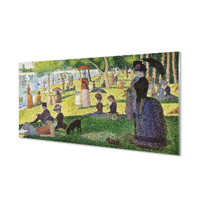 Moderní skleněný obraz Georges Seurat - Nedělní odpoledne na ostrově Grande Jatte