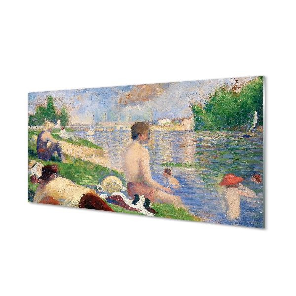 Skleněný obraz na zeď Georges Seurat - Závěrečná studie ke Koupajícím se v Asnieres