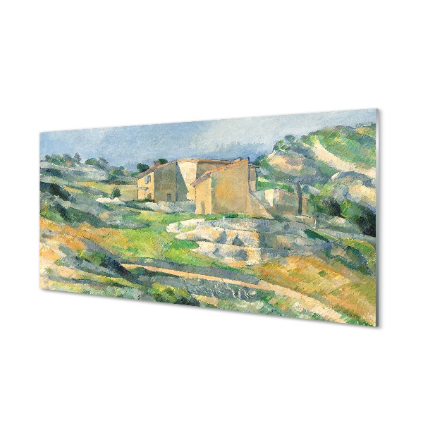 Skleněný obraz Paul Cézanne - Domy v Provence