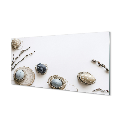 Luxusní skleněný obraz Béžový podklad velikonoční vajíčka