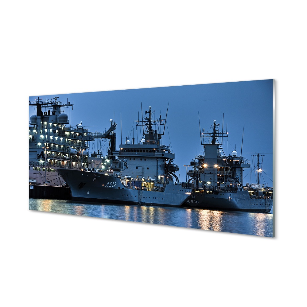 Luxusní skleněný obraz Lodě v přístavu