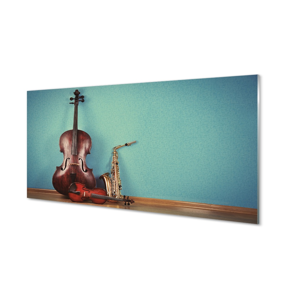 Obraz ze skla Housle trubka violoncello
