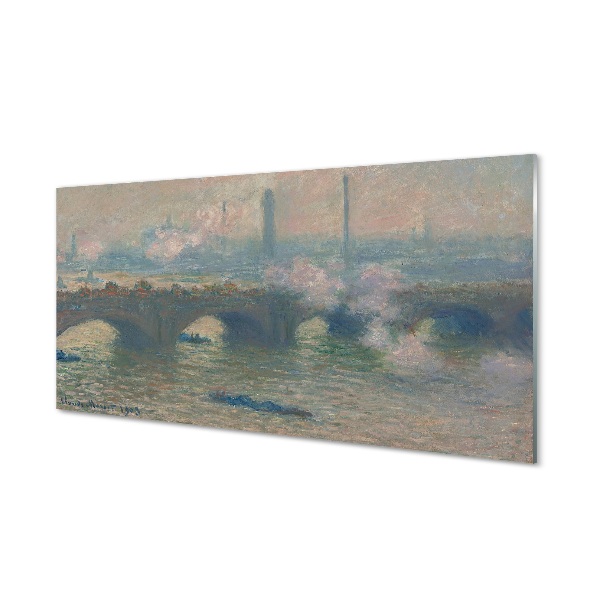 Skleněný obraz na stěnu Claude Monet - Most u Waterloo v zamračeném dni