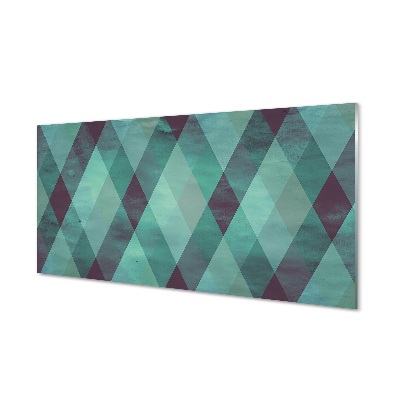 Skleněný obraz Geometrický zelený kosočtvercový vzor