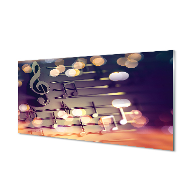 Skleněný obraz Černé noty světla
